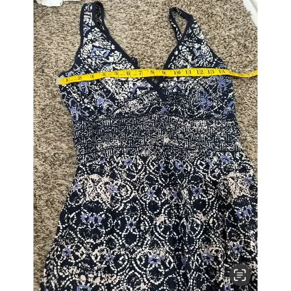 Angie Blue White Babydoll Maxi Dress Womens Sz S Boho Beachy Vacation Cruise - Picture 8 of 9